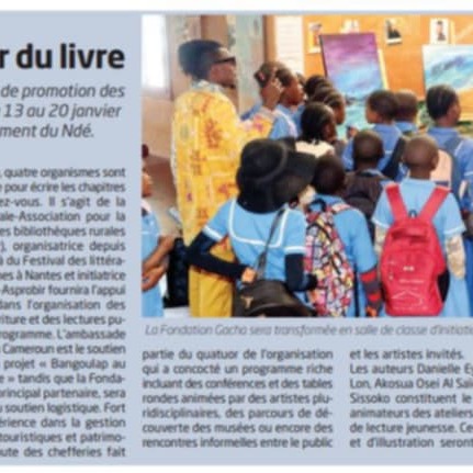 Press clipping of visit to West Cameroon with ASPROBIR and INSTITUT FRANCAIS